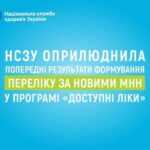 Національна служба здоров’я України оприлюднила попередні результати формування Переліку лікарських засобів за новими міжнародними непатентованими назвами у межах програми реімбурсації «Доступні ліки»